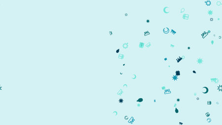 Abstract light blue background with scattered particles and fragments