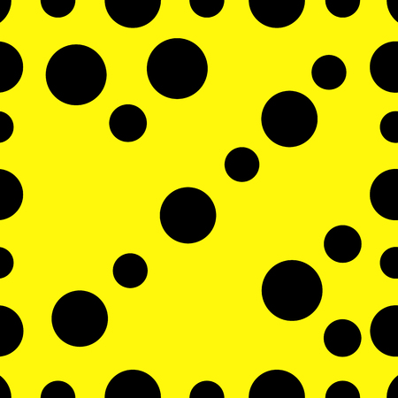 Circles scatter glitter geometry abstract background textured yellow and black conceptのイラスト素材
