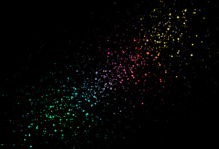 Liquid splash spraying fade textured, Stars and dusts concept. Astronomy multicolor party celebration abstract background. Summer theme vector illustrationのイラスト素材