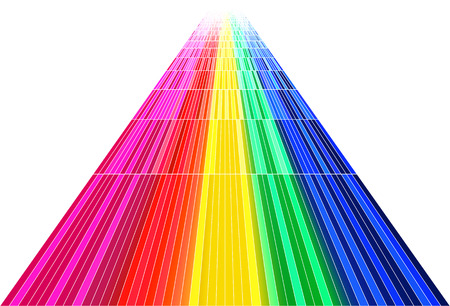 Squares block pattern rainbow and spectrum concept colorful abstract background geometric design perspectiveのイラスト素材