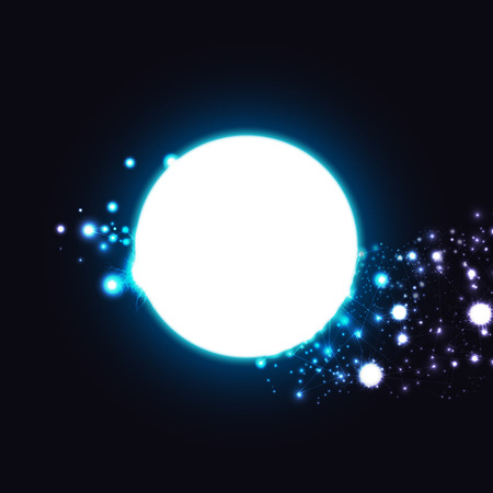 Molecules digital technology futuristic lightning abstract backgroundのイラスト素材