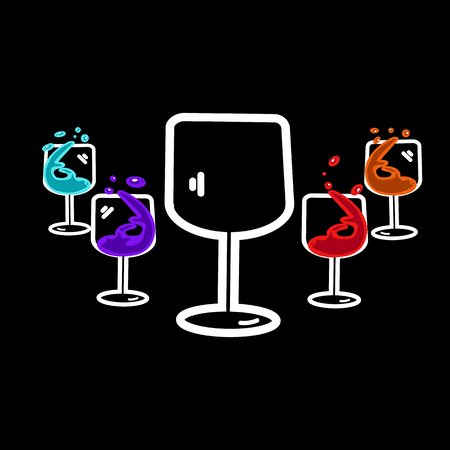 Cocktail icon party celebration event abstract background fantasy and fancy glass empty concept flat designのイラスト素材