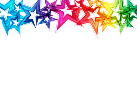 Stars rainbow scatter glitter shine confetti celebration party on white abstract background vector illustrationのイラスト素材