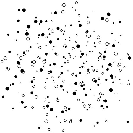 Black bubbles air and spots scatter splashing on white abstract background vector illustrationのイラスト素材