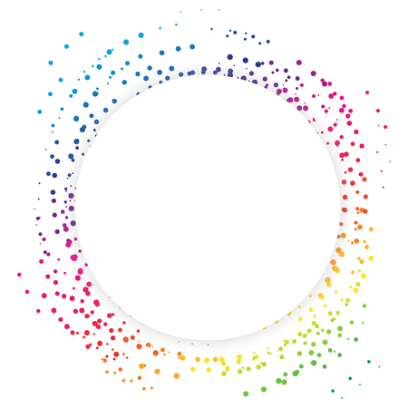 Scatter dots stars spots splash magic galaxy celebration party with circles frame abstract background using for template banner posterのイラスト素材