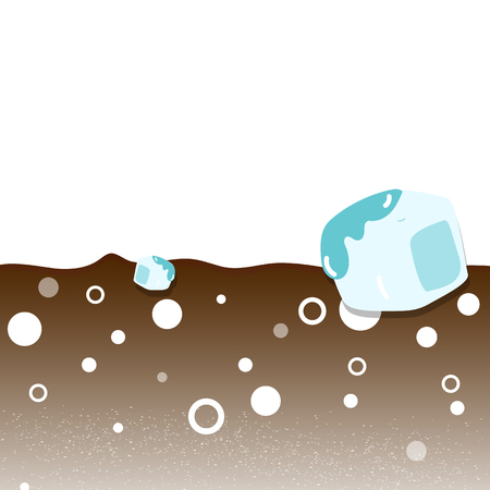 Drinking water with ice melting, chocolate, soda and  concept abstract  vector illustrationのイラスト素材