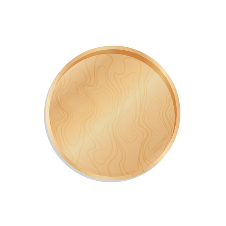Wooden trencher, tray and salver isolated on white background vector illustration flat designのイラスト素材
