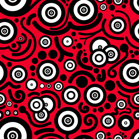 Doodles with circles smiles face concept seamless pattern texture background vector illustrationのイラスト素材