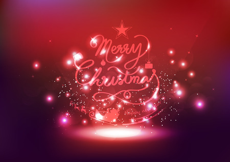 Merry Christmas and happy new year, decoration, Celebration stars galaxy light neon space, sparkle, glowing holiday winter season abstract background vector illustrationのイラスト素材