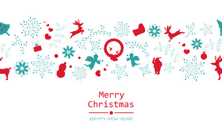 Merry Christmas and happy new year, minimal, vintage, seamless pattern texture decoration, fireworks floral design seasonal holiday background vector illustrationのイラスト素材