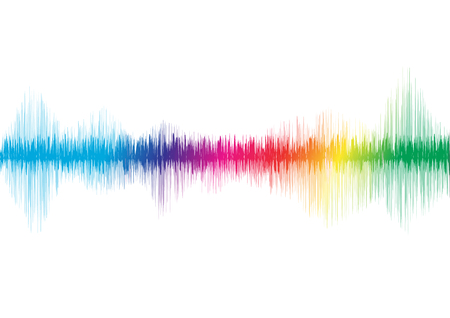 Sound wave, Equalizer, spectrum glowing musical concepts, light neon digital technology abstract background vector illustrationのイラスト素材