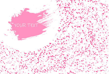 Sakura petals scatter pink concept falling banner template concept on white frame abstract background vector illustrationのイラスト素材