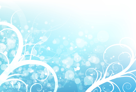 Nature whip and leaves in blurry fresh sky Bokeh stars scatter shiny concept abstract background vector illustrationのイラスト素材