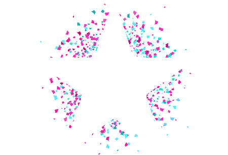 Scatter confetti paper explosion star shape celebration party banner summer colorful abstract background vector illustrationのイラスト素材