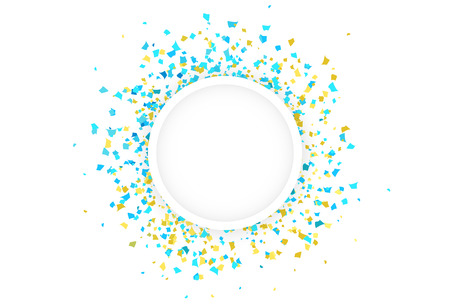 Confetti circle ring paper scatter explosion celebration party template banner card and poster design abstract background vector illustrationのイラスト素材