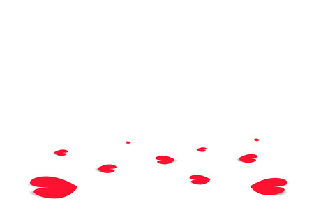Heart confetti paper drop on the floor, Valentines day celebration festival abstract background vector illustrationのイラスト素材