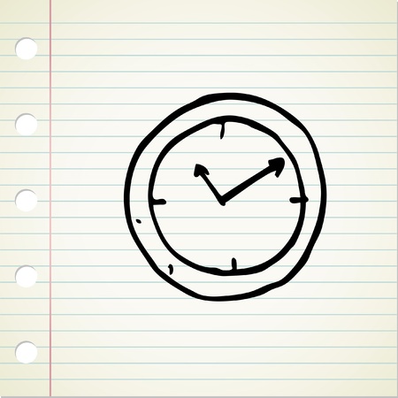 doodle clockのイラスト素材