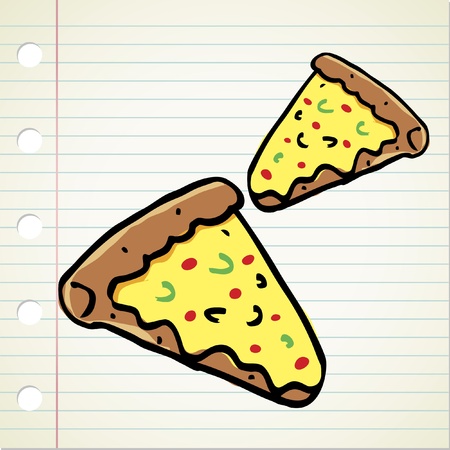doodle pizzaのイラスト素材