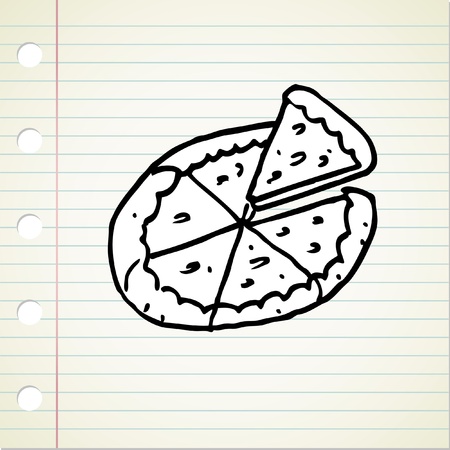 doodle pizzaのイラスト素材