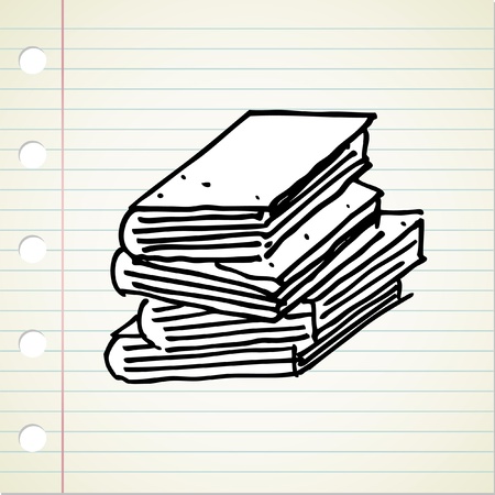 stack of vintage bookのイラスト素材