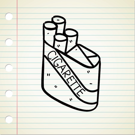 cigarette doodleのイラスト素材