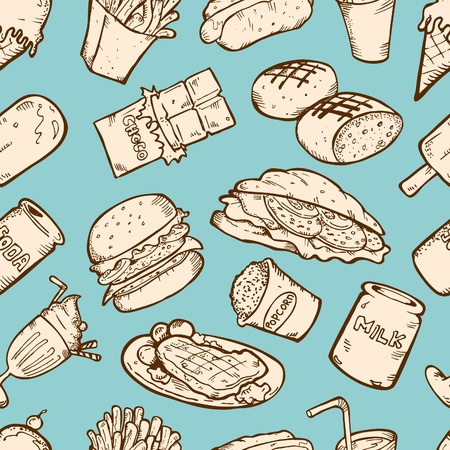 food seamless patternのイラスト素材
