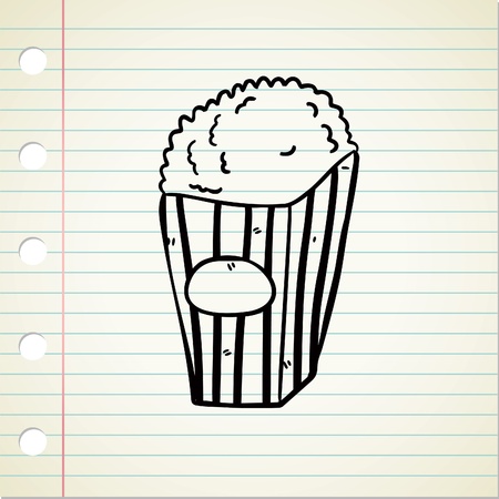 pop corn doodleのイラスト素材