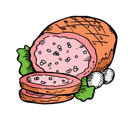meat in doodle styleのイラスト素材