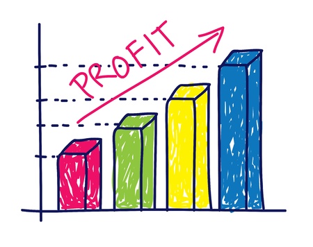 profit graphic chart in doodle styleのイラスト素材