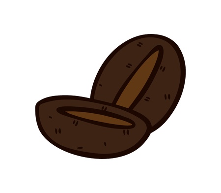 coffee bean in doodle styleのイラスト素材