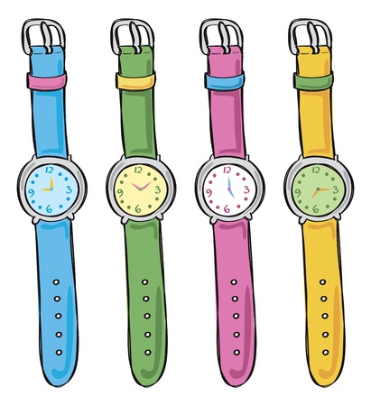Set of watch in different colorのイラスト素材