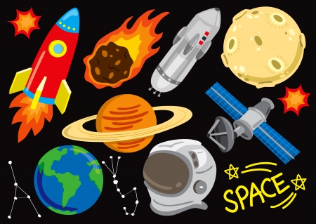 space doodle setのイラスト素材