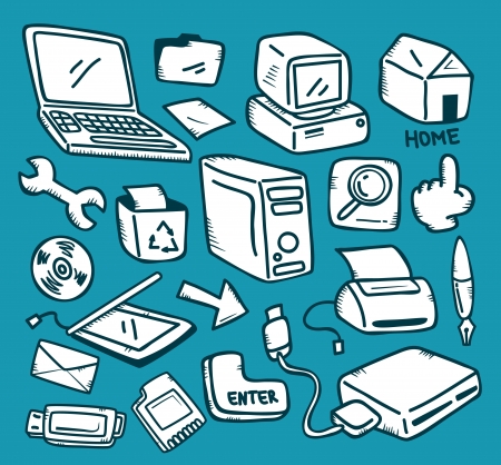 set of technology iconのイラスト素材
