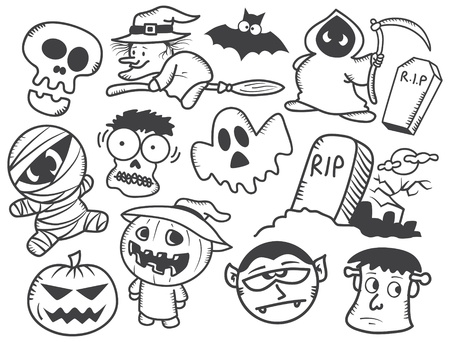 Halloween doodleのイラスト素材