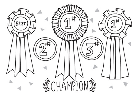 champion award doodleのイラスト素材