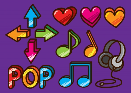 colorful music iconのイラスト素材