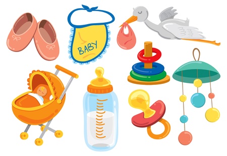 baby stuff cartoon iconのイラスト素材