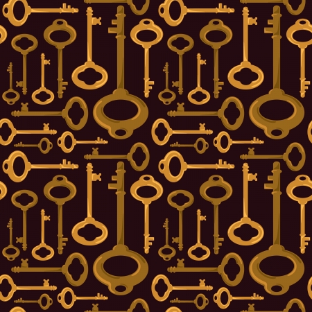 vintage key seamless patternのイラスト素材