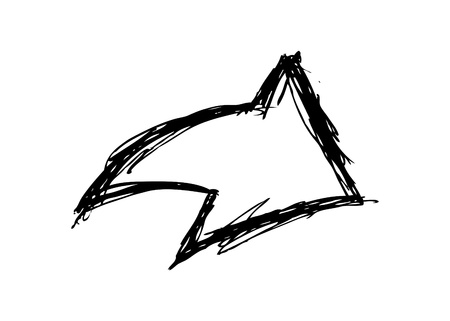 Grunge arrow doodleのイラスト素材
