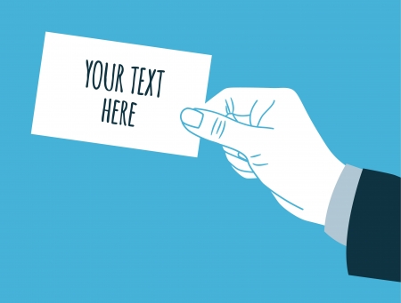 vintage hand silhouette giving blank Business cardのイラスト素材