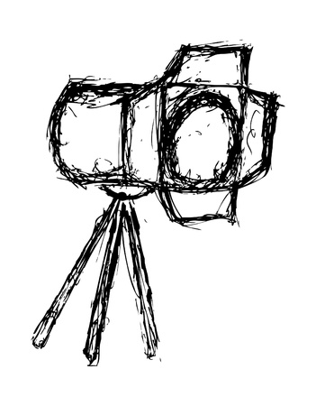 Lighting equipment doodle isolated on white backgroundのイラスト素材