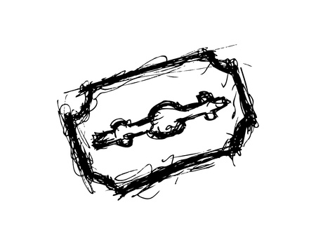 Grunge razor bladeのイラスト素材