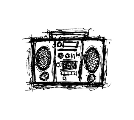 Grungy retro radio のイラスト素材
