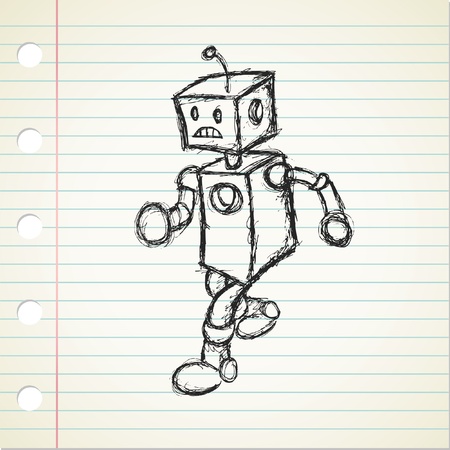 robot doodle のイラスト素材
