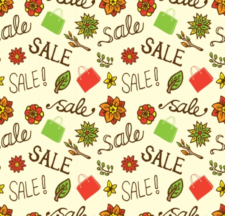 vintage sale seamless patternのイラスト素材
