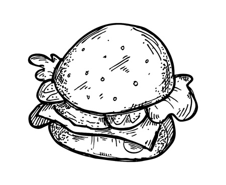 sketchy hamburgerのイラスト素材
