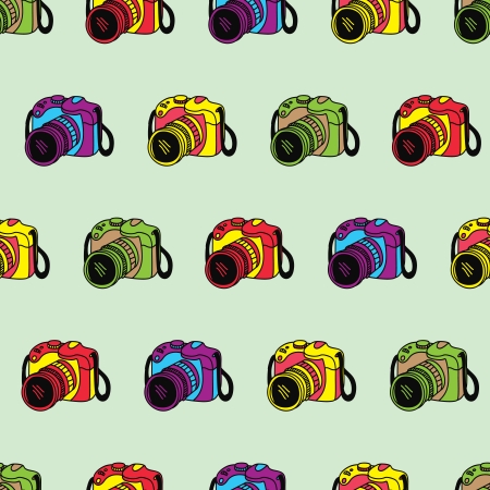 camera pattern vintage styleのイラスト素材