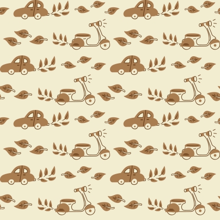 green transport patternのイラスト素材