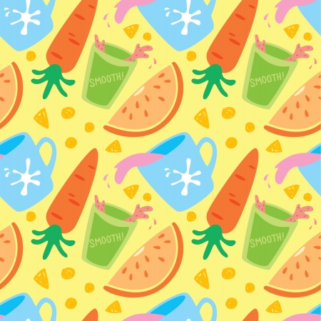 healthy food patternのイラスト素材