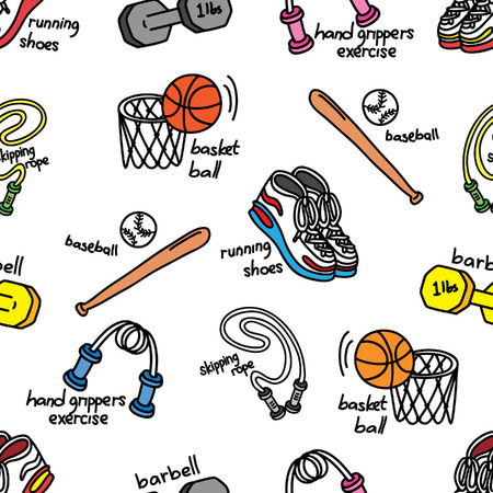 sport doodle backgroundのイラスト素材